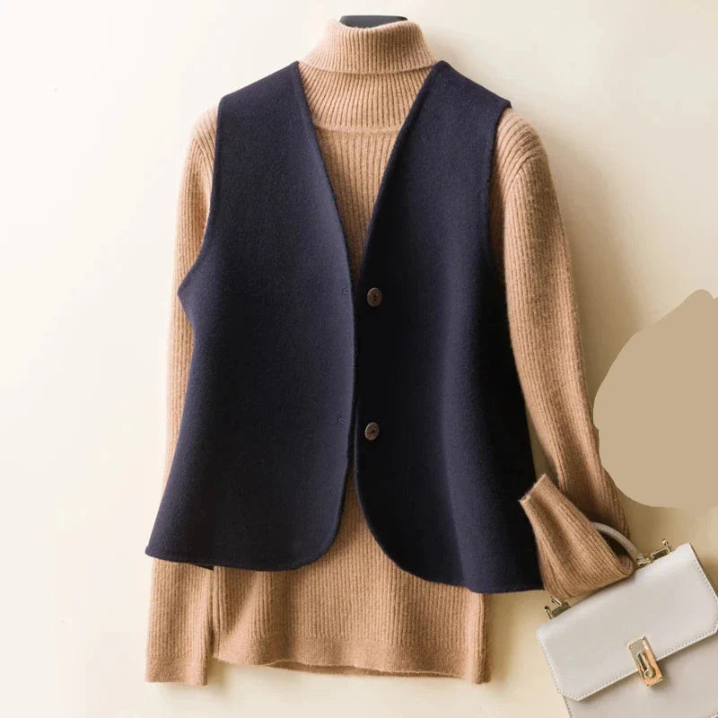 Nathaniel | Men Wool Vest with Structured Layering