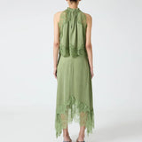 Isabelle | Women's Satin Lace Halter Dress