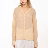 Nova | Women Shirt With Ramie Blend V Neck