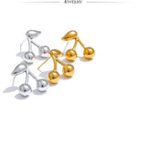 Cerise | Women Earrings with Cherry Design and Gold Plating