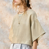 Maisie | Women Top With Linen Drop Shoulder