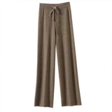 Sandrine | Women's Merino Wool Wide Leg Trousers with High Waist