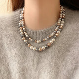 Paris | Women Necklace with Pearl Beads and Lightweight Design