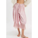 Eve | Women's Wide Leg Cotton Pants with Lace Cuffs