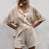Amara | Women's Knit Two Piece Shorts Set