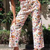 Elsie | Women's Printed Denim Pants with Straight Leg