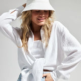 Langley | Women Shirt With Cotton Crinkle Fabric