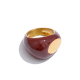 Vanta | Women Ring with Black Design and Gold Accent