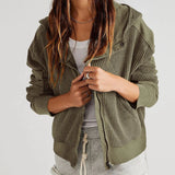 Beth | Women's Cropped Zip Hoodie with Oversized Fit and Soft Cotton Fabric