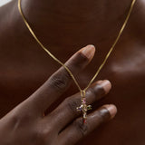Alméa | Women Necklace with Cross Pendant and Multicolor Stones
