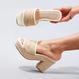Célie | Women Heels with Orthopedic Insoles and Raffia