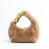 Ophelia | Women Bag with Faux Fur and Chain