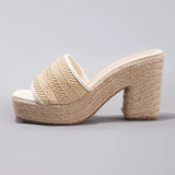 Célie | Women Heels with Orthopedic Insoles and Raffia
