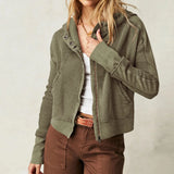 Beth | Women's Cropped Zip Hoodie with Oversized Fit and Soft Cotton Fabric