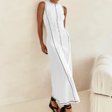 Mireya | Women's Ribbed Knit Maxi Dress with Contrast Seam Detail