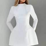 Elara | Women's Minimalist A-Line Midi Dress with Loose Fit Silhouette