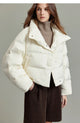 Veyra | Women's Quilted Cropped Jacket with High Neck and Bold Front Clasps