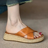 Sorella | Women's Sandals with Woven Leather and Platform
