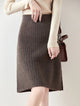 Camilla | Women's Skirt with Ribbed Texture and Midi Length