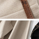 Annabelle | Women's High Waist Wide Leg Wool Blend Trousers