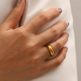 Aurore | Women Ring with Dome Design and Gold Finish