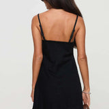 Delilah | Women's Denim A-Line Dress with V-Neck Cutout