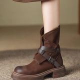 Quinnette | Women's Boots with Layered Straps and Fold-Over