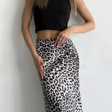 Harper | Women Skirt with Leopard-print and Midi-length