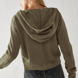 Beth | Women's Cropped Zip Hoodie with Oversized Fit and Soft Cotton Fabric