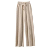 Sandrine | Women's Merino Wool Wide Leg Trousers with High Waist