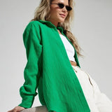 Langley | Women Shirt With Cotton Crinkle Fabric