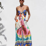 Montclair | Women's Printed Wide Leg Cami Jumpsuit