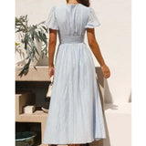 Juliette | Women's A-Line Maxi Sundress with Button Front