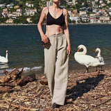 Marina | Women's Pants with Drawstring Waistband and Wide Legs