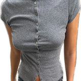 Mina | Women Top With Button Up Closure