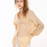 Nova | Women Shirt With Ramie Blend V Neck