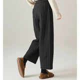Daria | Women's Quilted Wide Leg Pants with High Waist