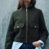 Nancy | Women's Cropped Zip-Front Jacket with Structured Fit
