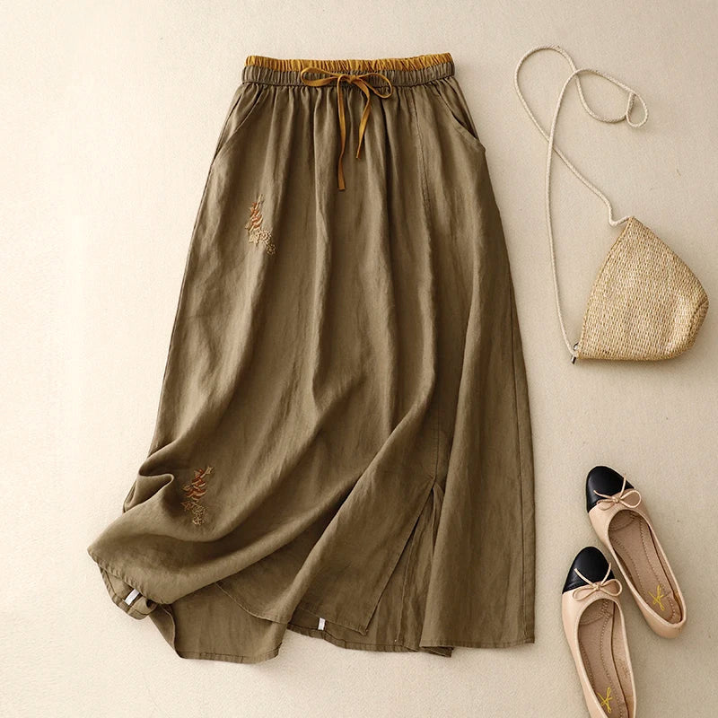 Quinn | Women's Skirt with Elastic Waist and Side Pockets