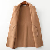 Sally | Women's 100% Wool Midi Coat with Belted Waist