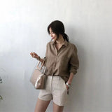 Noelle | Women Shirt With Linen Open Collar