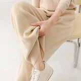 Viviana | Women's Merino Wool Wide Leg Pants with Elastic Waist