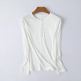 Francesca | Women Top With Ribbed Henley Design
