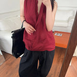 Valienne | Women Top With Linen Cross Neck