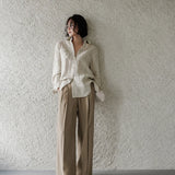 Lily | Women Shirt With Linen Pleated Texture