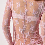 Liana | Women Top With Floral Lace High Neck