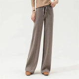 Sandrine | Women's Merino Wool Wide Leg Trousers with High Waist