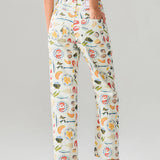 Elsie | Women's Printed Denim Pants with Straight Leg