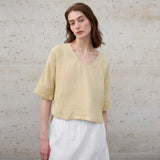 Sadie | Women Top With Hemp Blend V Neck