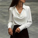 Avery | Women Top With DrapedCowl PolyesterSilk
